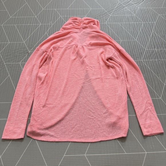 Lilly Pulitzer Martha Draped Cardigan L Coral Pink Open Front Shawl Collar - Picture 3 of 7